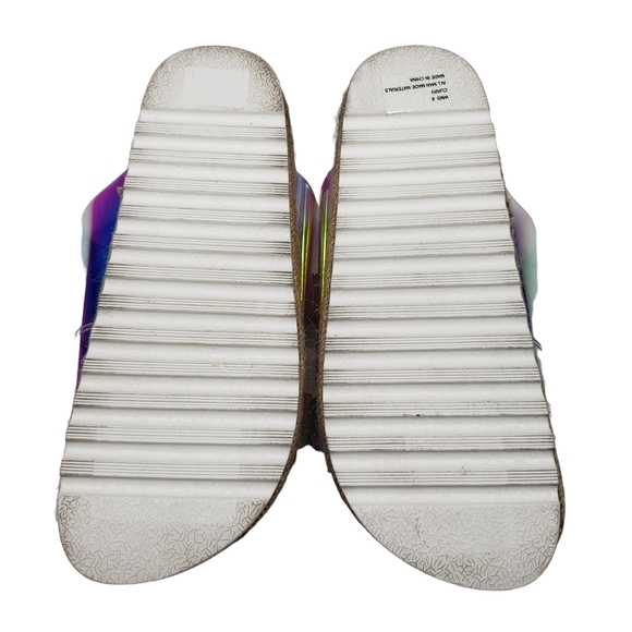 dv by Dolce Vita | Curry Iridescent Clear Acrylic Open Toe Slides Women's 6 - Picture 11 of 11